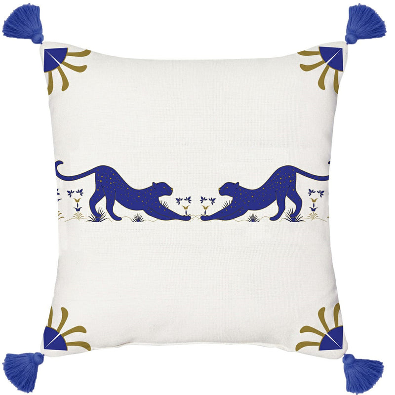 Bold Blue Panther Cushion