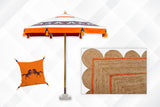 Parasol with cushion & rug