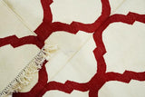 Red and white rug