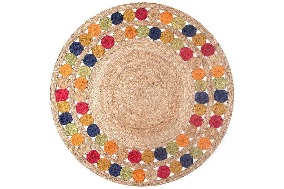 Color Splash Round Jute Rug – Jaipur Garden Parasols