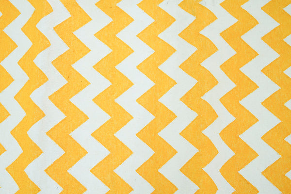White and yellow rug