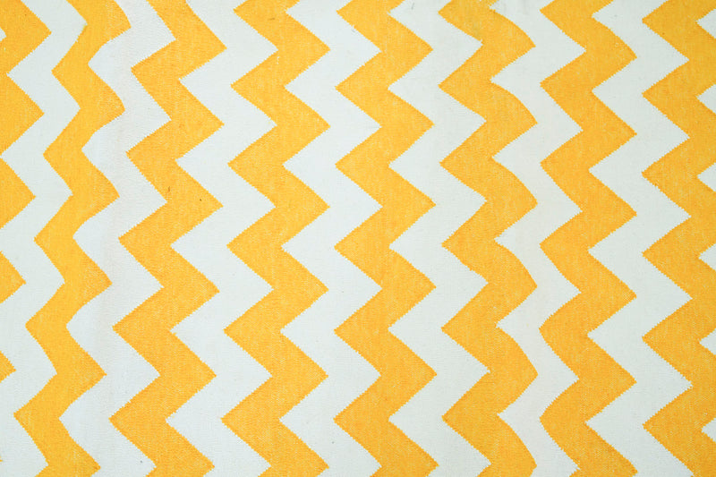 White and yellow rug