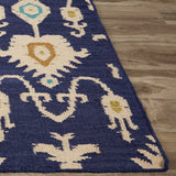 best dark blue and white rug