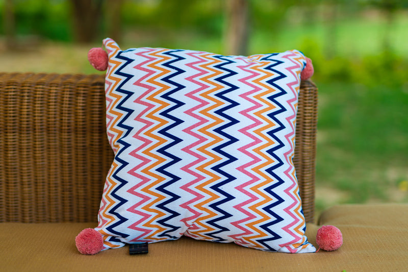 Beautiful cushion with pink corner